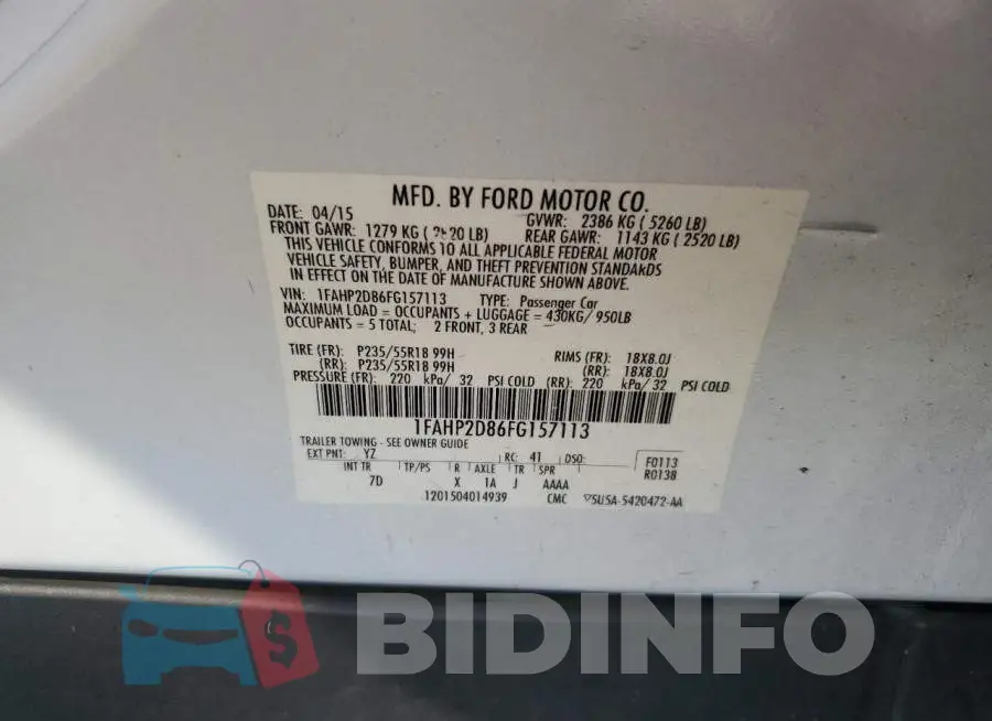 1FAHP2D86FG157113 Photo# 12