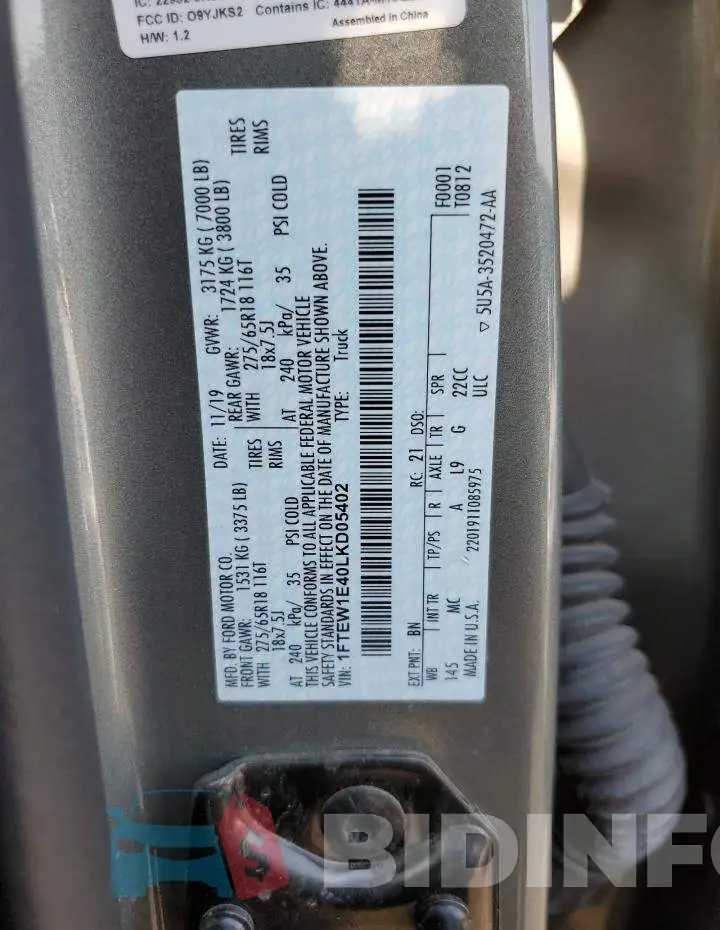 1FTEW1E40LKD05402 Photo# 12