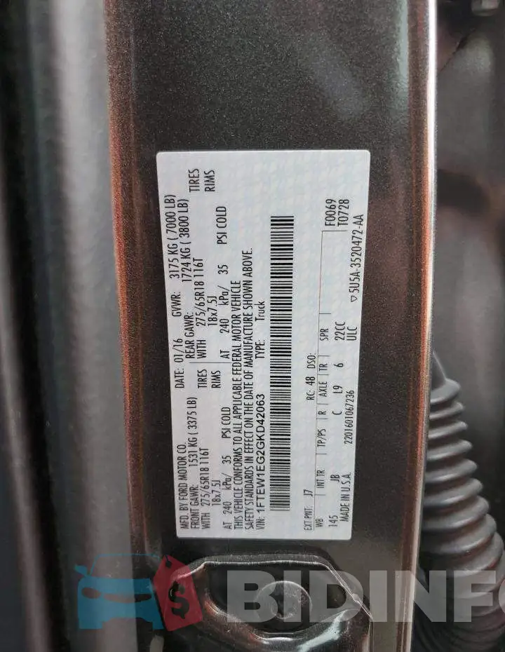 1FTEW1EG2GKD42063 Photo# 12