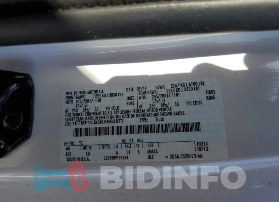 1FTMF1CB3KKE83073 Photo# 12
