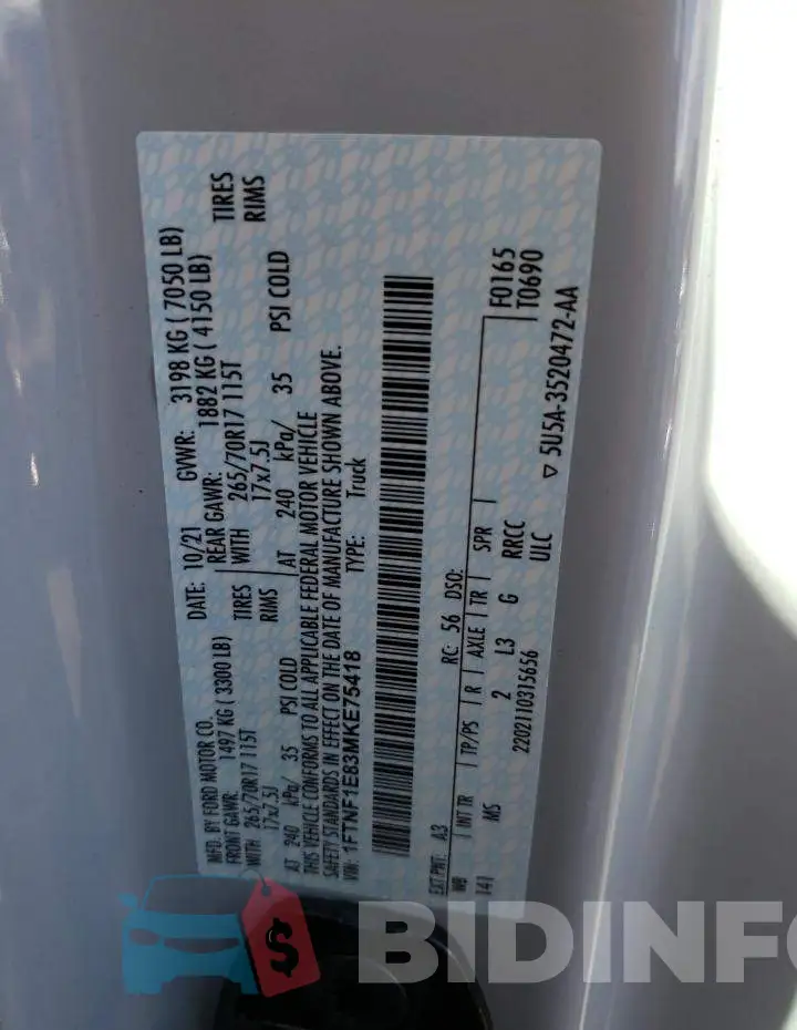 1FTNF1E83MKE75418 Photo# 13