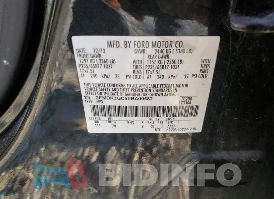 2FMDK3GC5EBA09582 Photo# 12