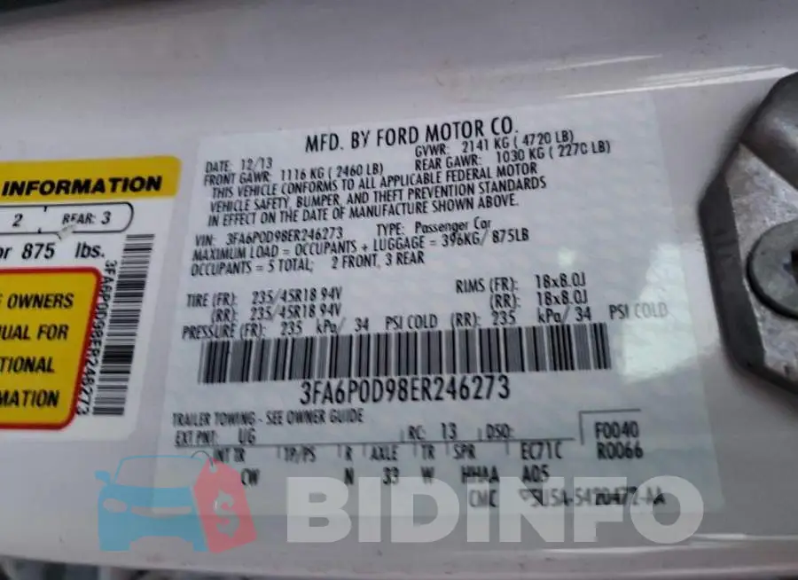 3FA6P0D98ER246273 Photo# 12