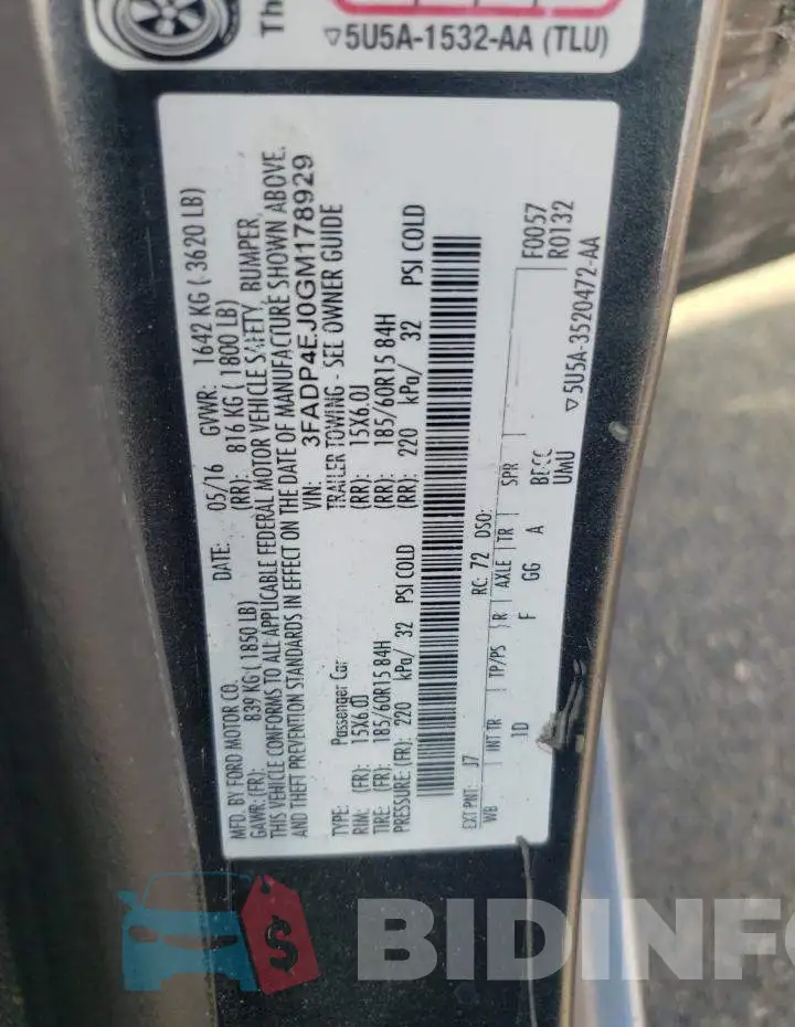 3FADP4EJ0GM178929 Photo# 12