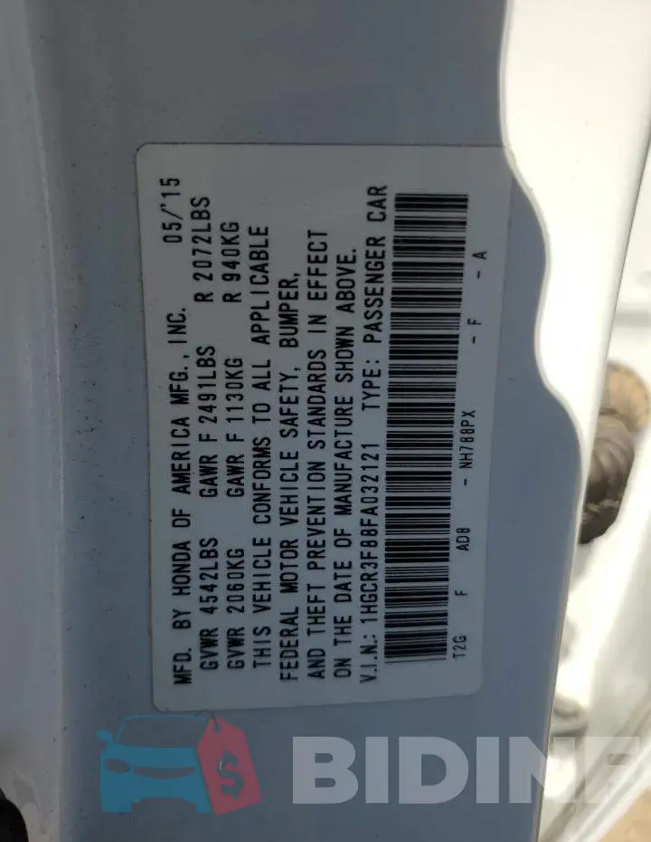 1HGCR3F88FA032121 Photo# 12