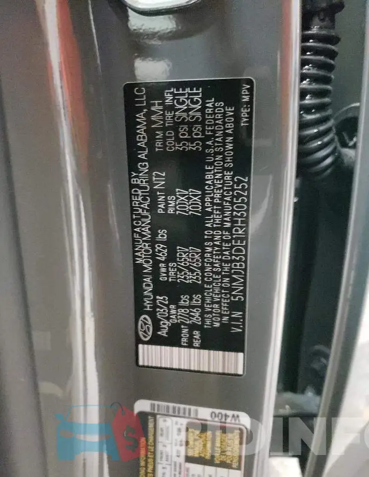 5NMJB3DE1RH305252 Photo# 12