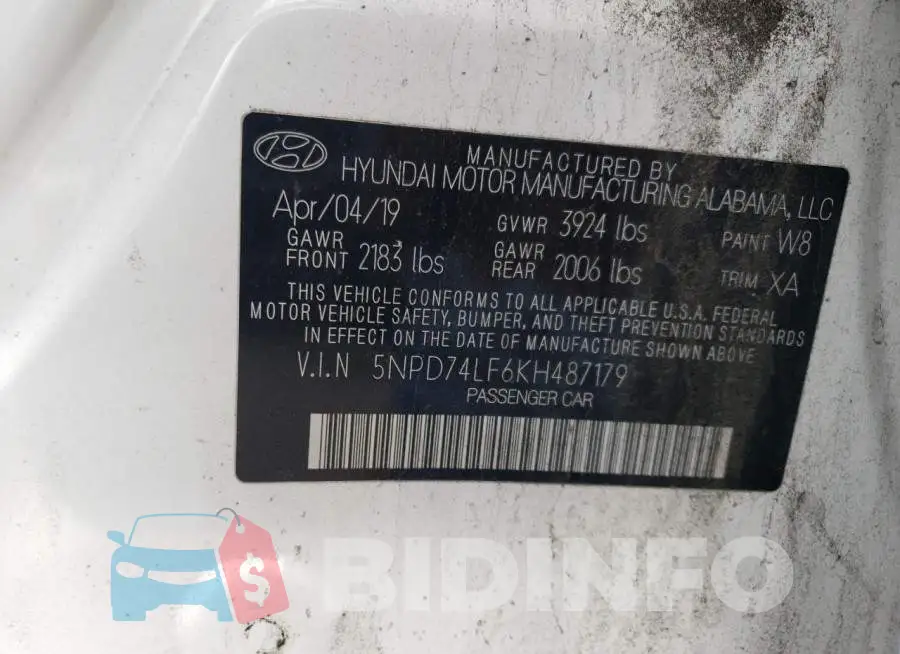 5NPD74LF6KH487179 Photo# 12
