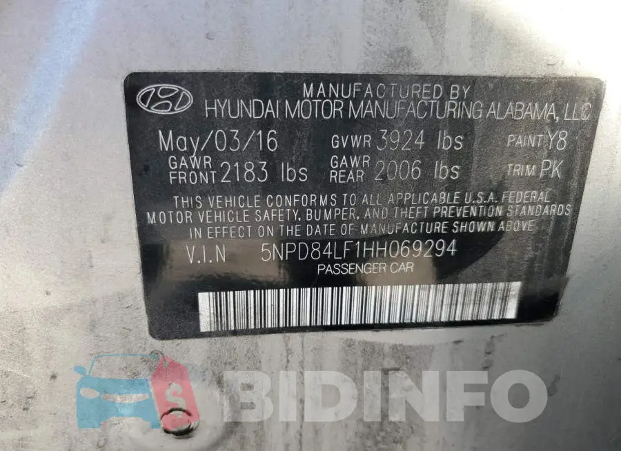 5NPD84LF1HH069294 Photo# 13