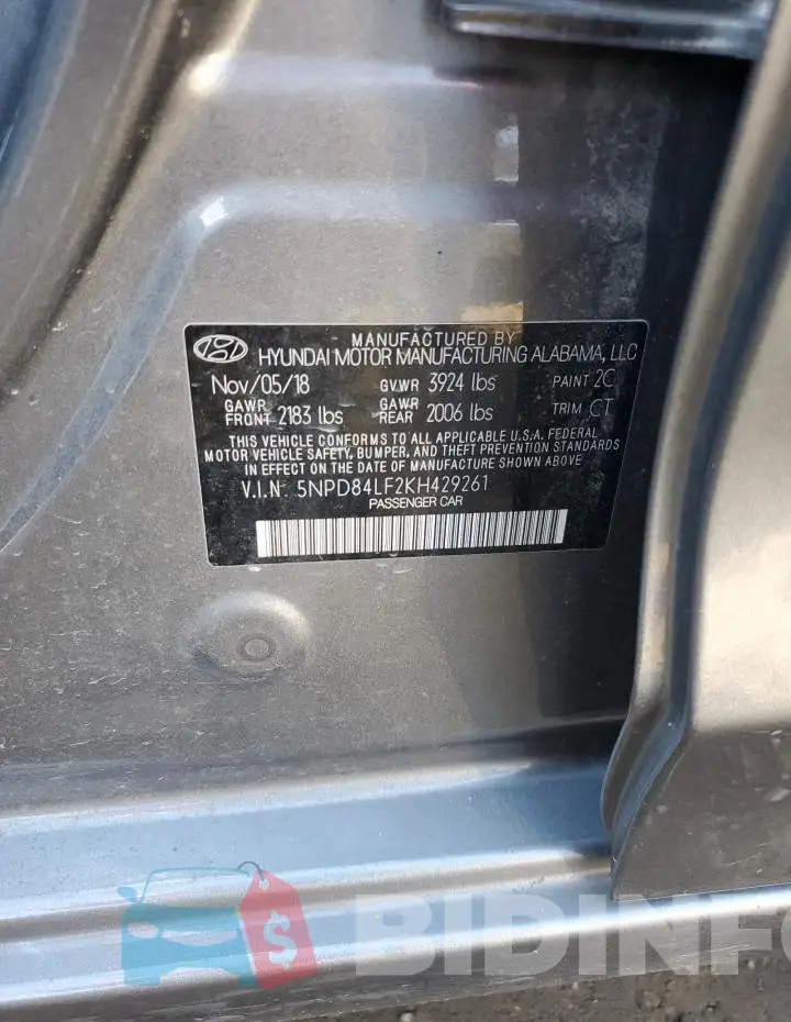 5NPD84LF2KH429261 Photo# 12