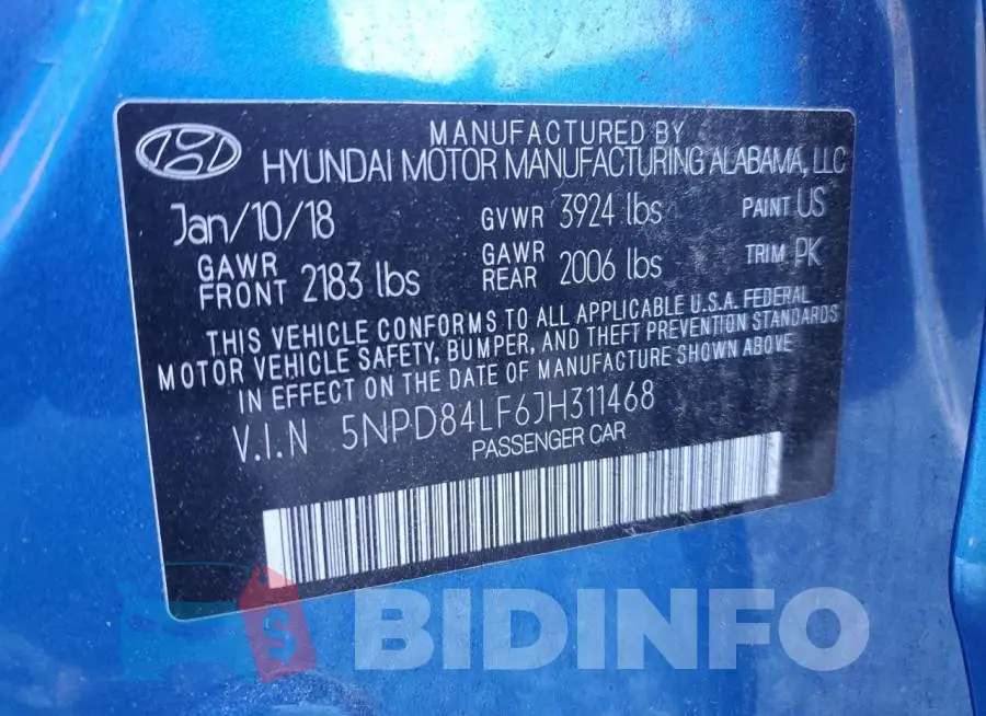 5NPD84LF6JH311468 Photo# 12