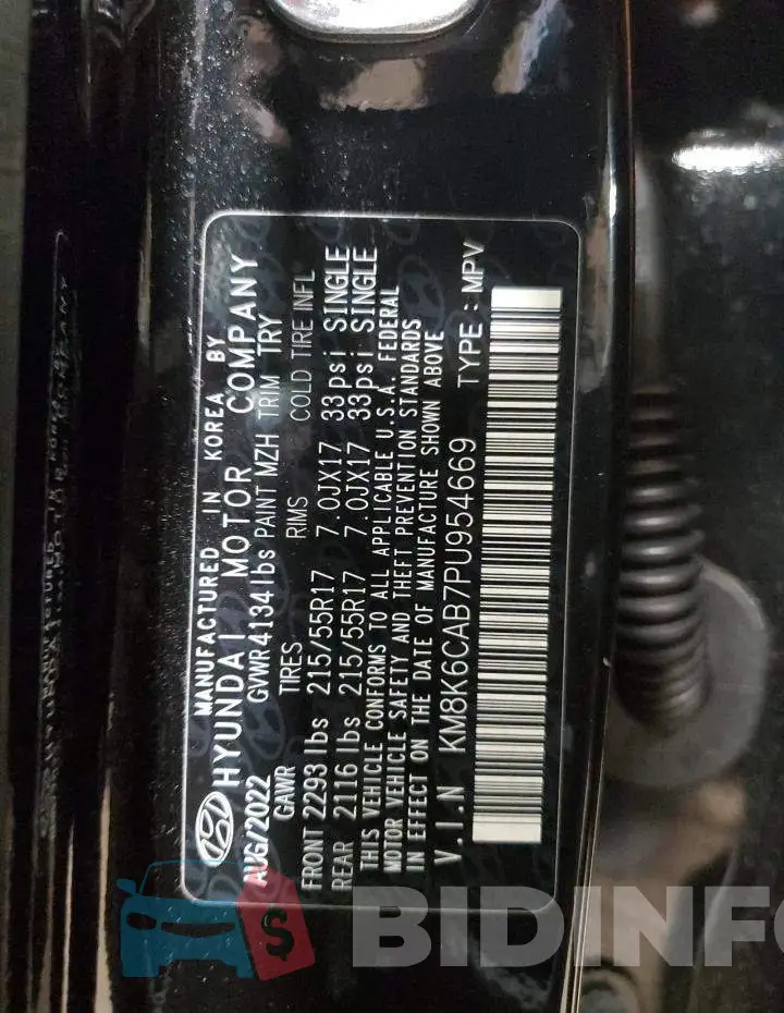 KM8K6CAB7PU954669 Photo# 12