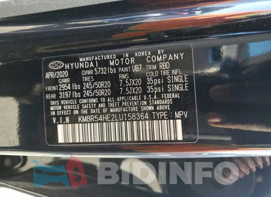 KM8R54HE2LU158364 Photo# 14