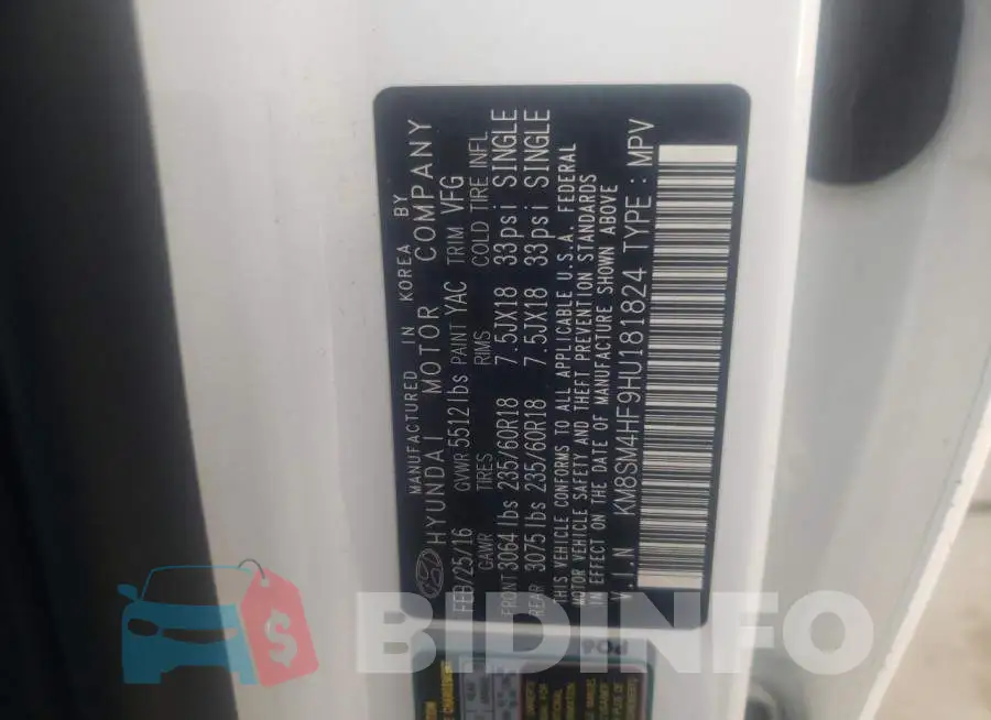 KM8SM4HF9HU181824 Photo# 13