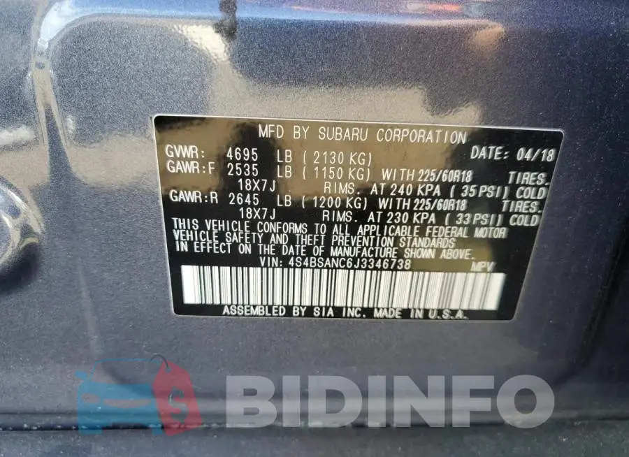 4S4BSANC6J3346738 Photo# 13