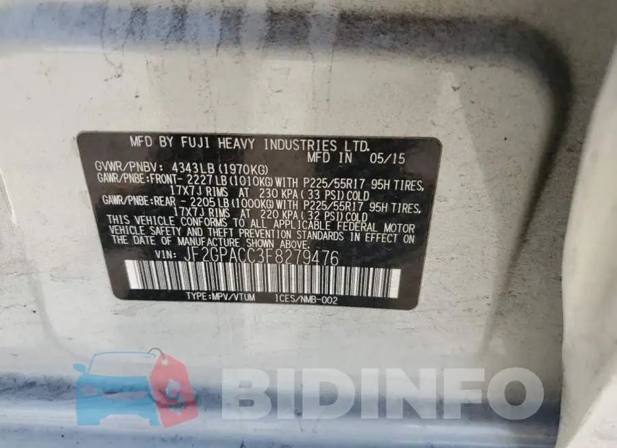 JF2GPACC3F8279476 Photo# 13