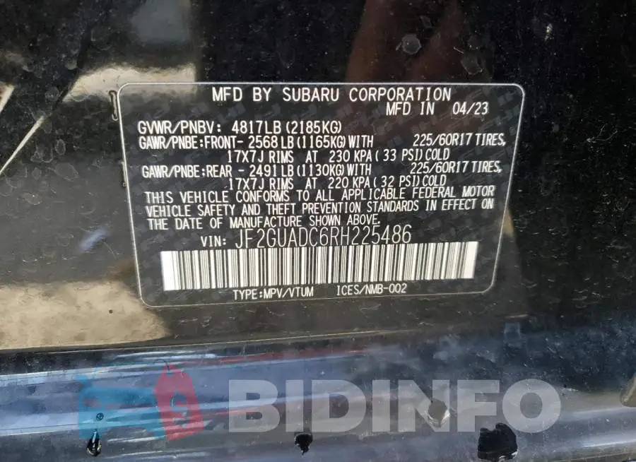 JF2GUADC6RH225486 Photo# 12