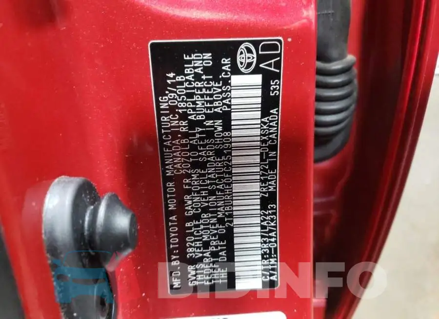 2T1BURHE0FC251908 Photo# 10