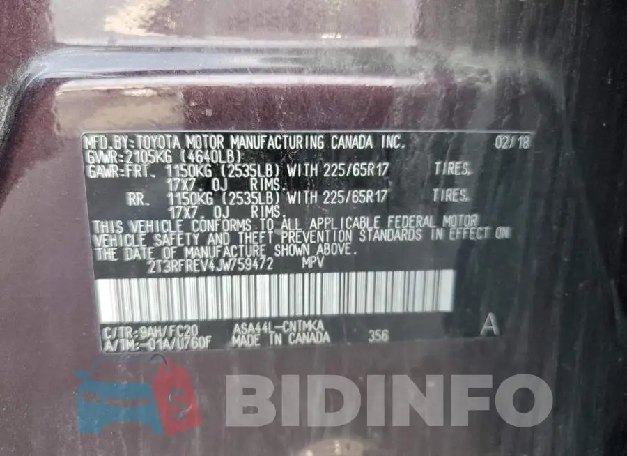 2T3RFREV4JW759472 Photo# 14