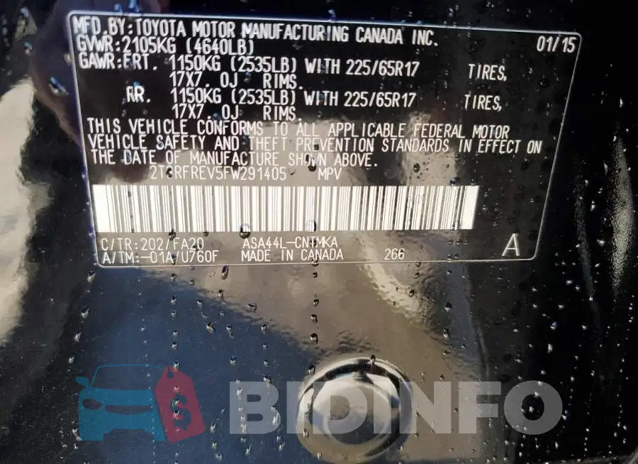 2T3RFREV5FW291405 Photo# 14