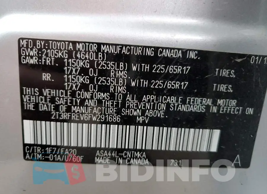 2T3RFREV6FW291686 Photo# 12