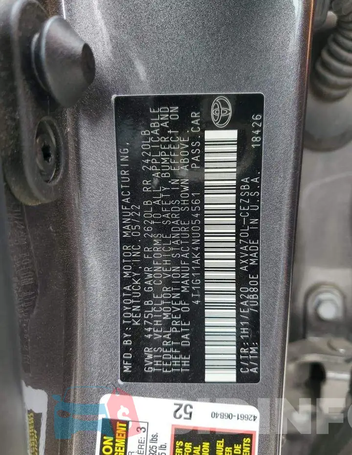 4T1G11AK4NU054561 Photo# 12