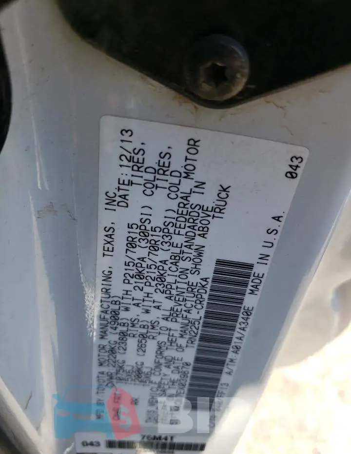 5TFTX4CN7EX039870 Photo# 13