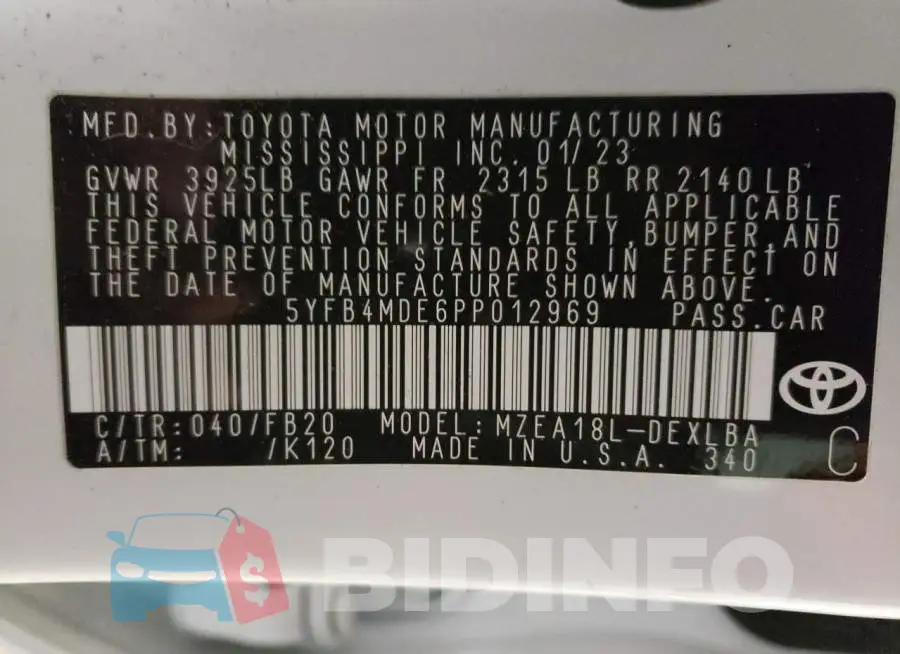 5YFB4MDE6PP012969 Photo# 13