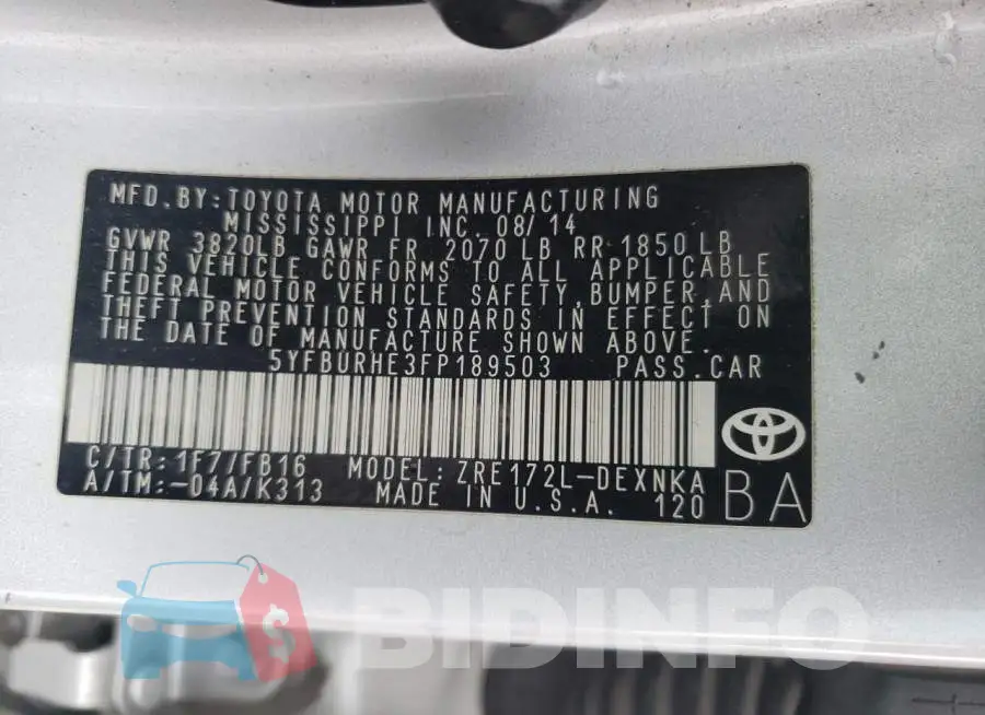 5YFBURHE3FP189503 Photo# 12