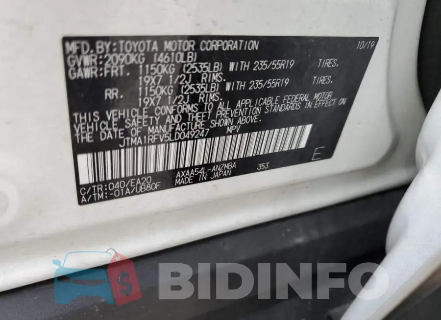 JTMA1RFV5LD049247 Photo# 13