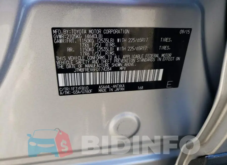 JTMBFREV6FD174284 Photo# 14
