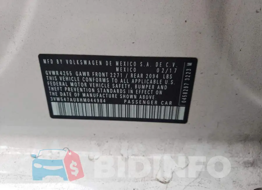 3VW547AU8HM044984 Photo# 12