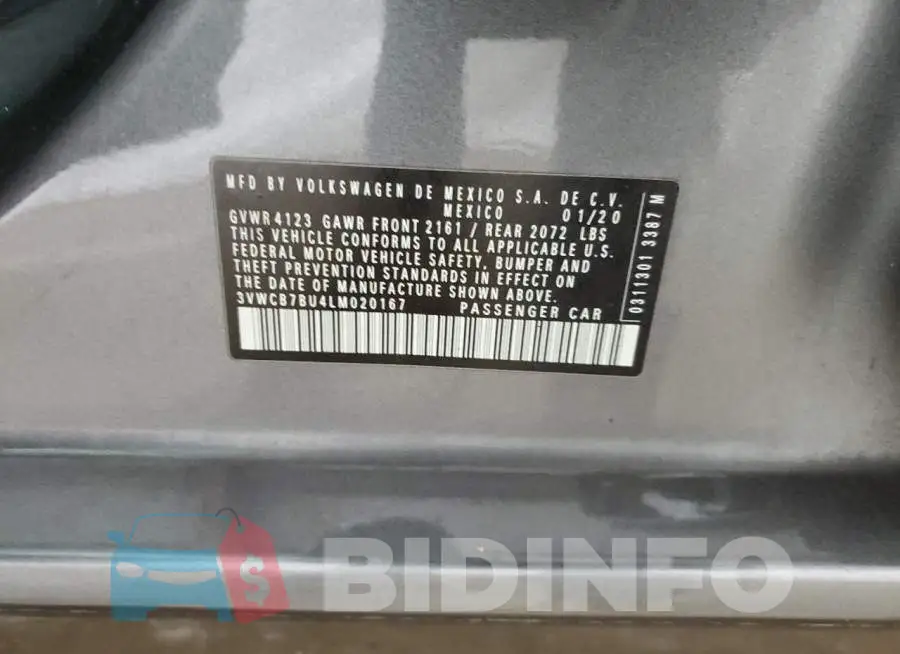 3VWCB7BU4LM020167 Photo# 12