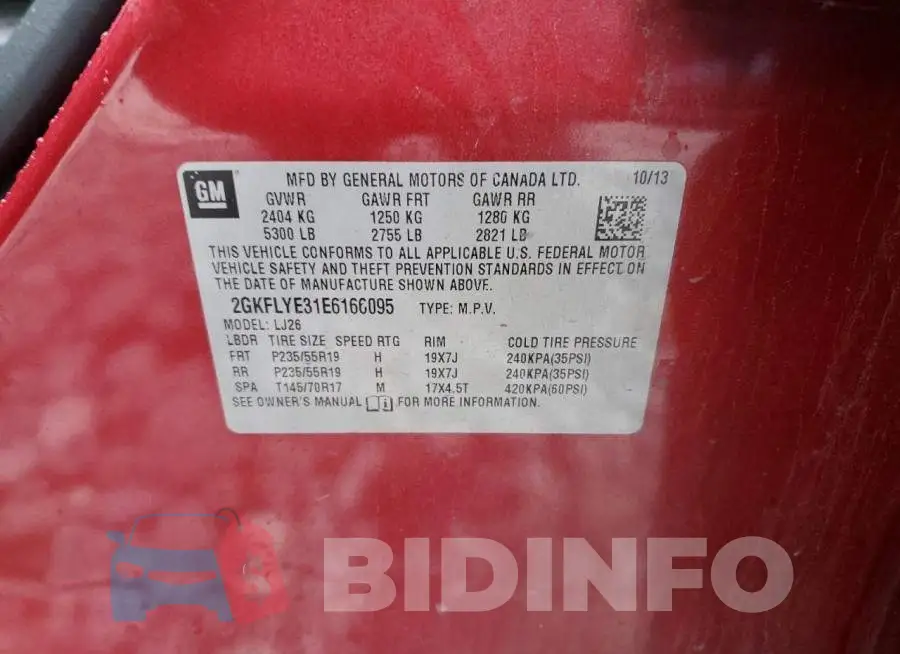 2GKFLYE31E6166095 Photo# 13