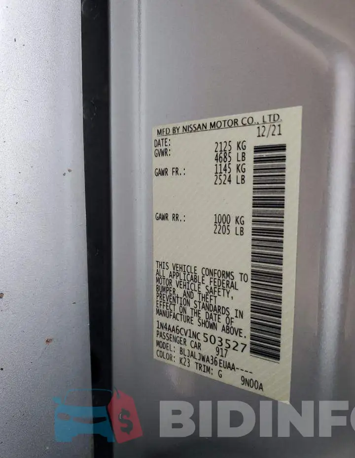 1N4AA6CV1NC503527 Photo# 13