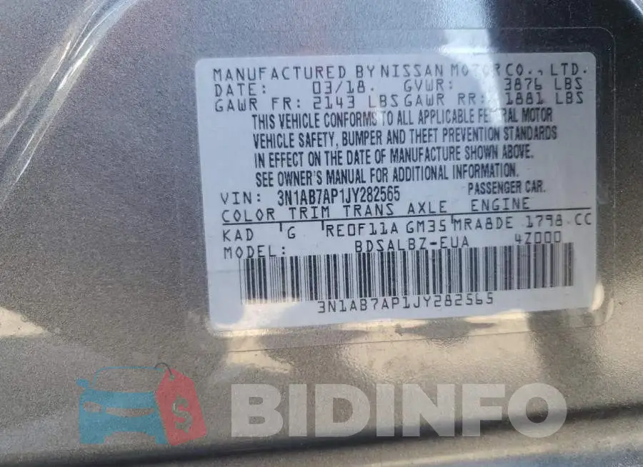 3N1AB7AP1JY282565 Photo# 13