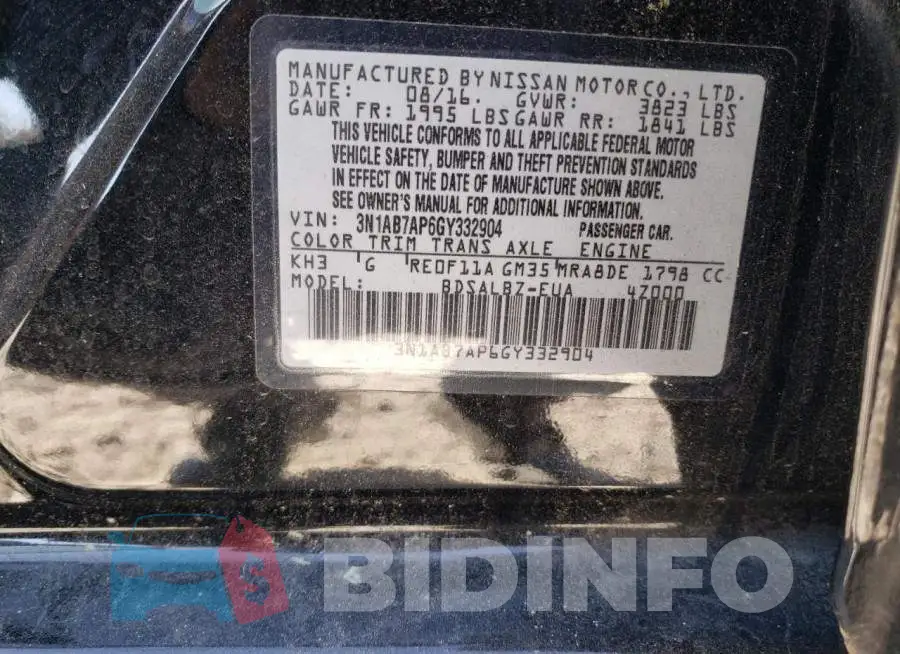 3N1AB7AP6GY332904 Photo# 12