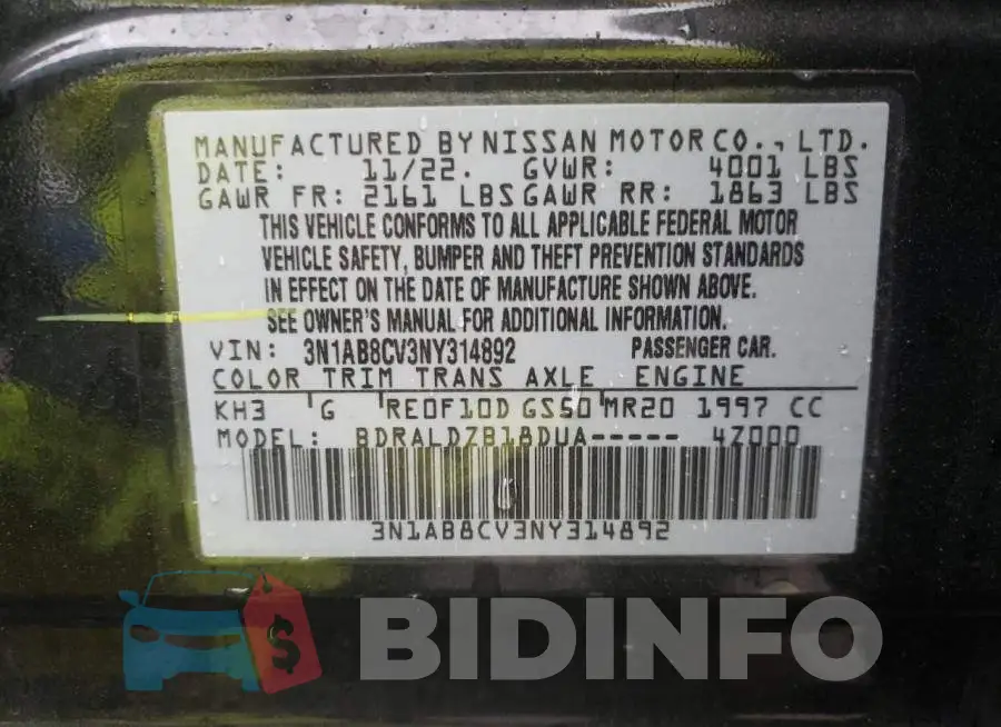 3N1AB8CV3NY314892 Photo# 12