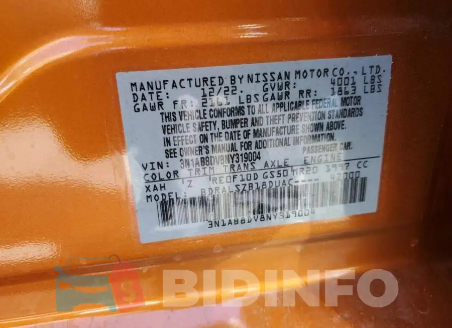 3N1AB8DV8NY319004 Photo# 12