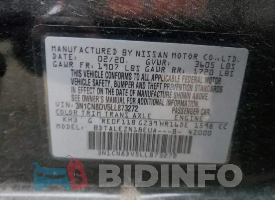 3N1CN8DV5LL873272 Photo# 13