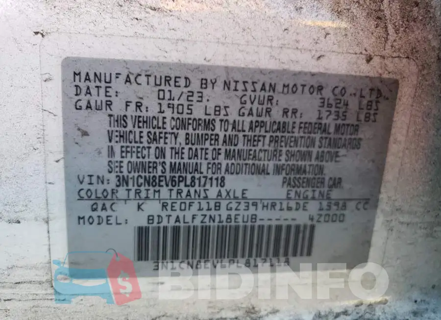 3N1CN8EV6PL817118 Photo# 12