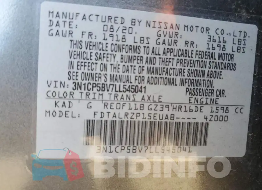 3N1CP5BV7LL545041 Photo# 13