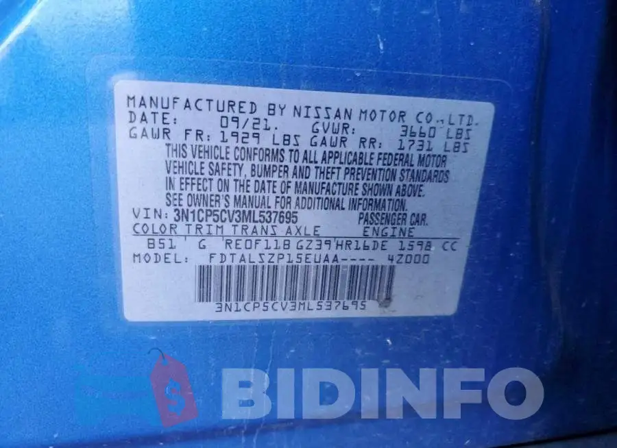 3N1CP5CV3ML537695 Photo# 12
