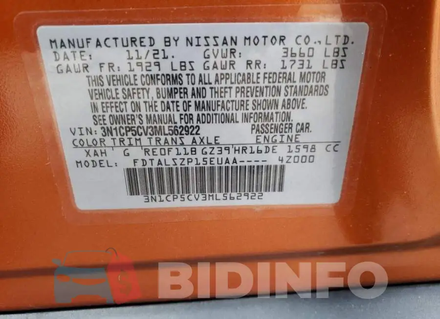 3N1CP5CV3ML562922 Photo# 12