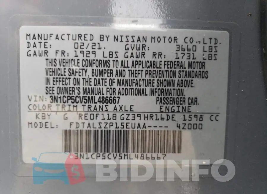 3N1CP5CV5ML486667 Photo# 13
