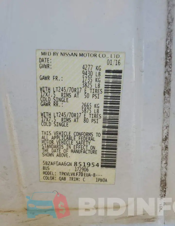 5BZAF0AA6GN851954 Photo# 13