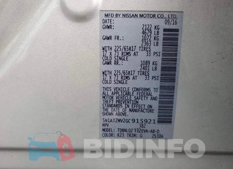 5N1AT2MV2GC915921 Photo# 12
