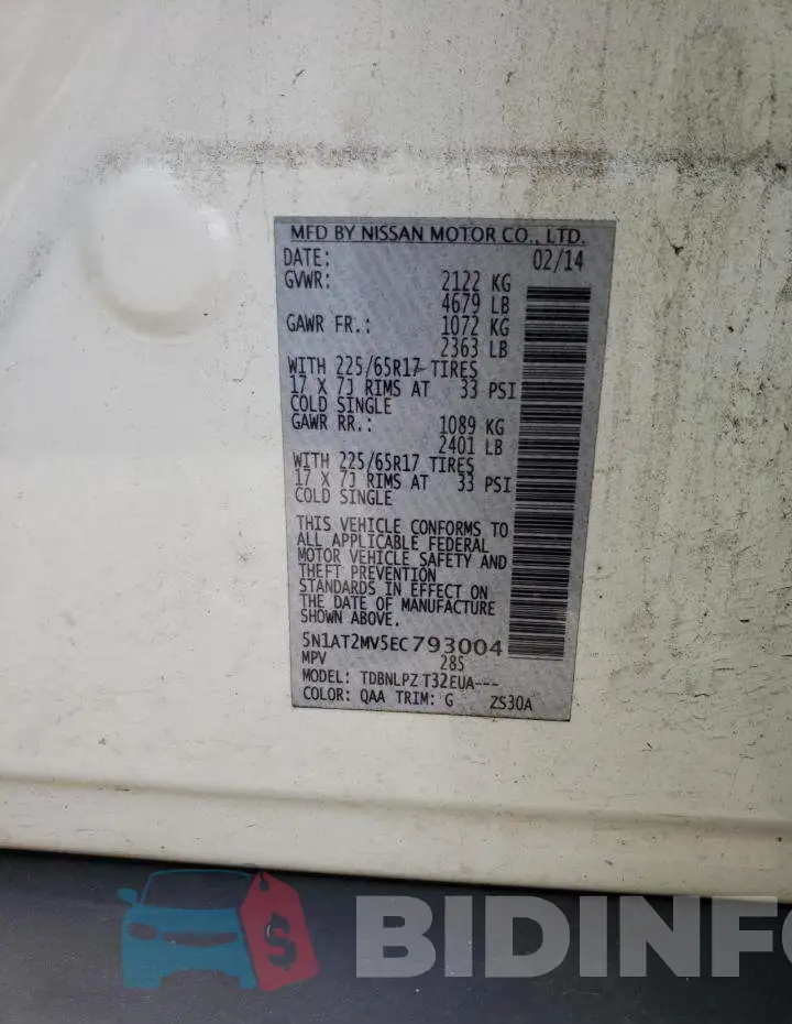 5N1AT2MV5EC793004 Photo# 12