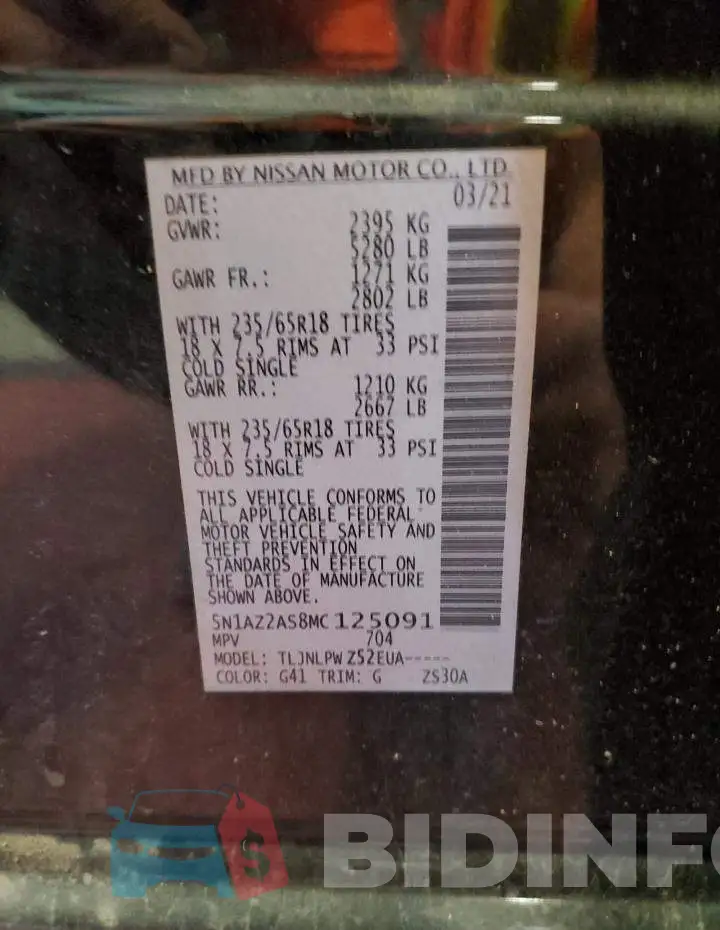 5N1AZ2AS8MC125091 Photo# 13