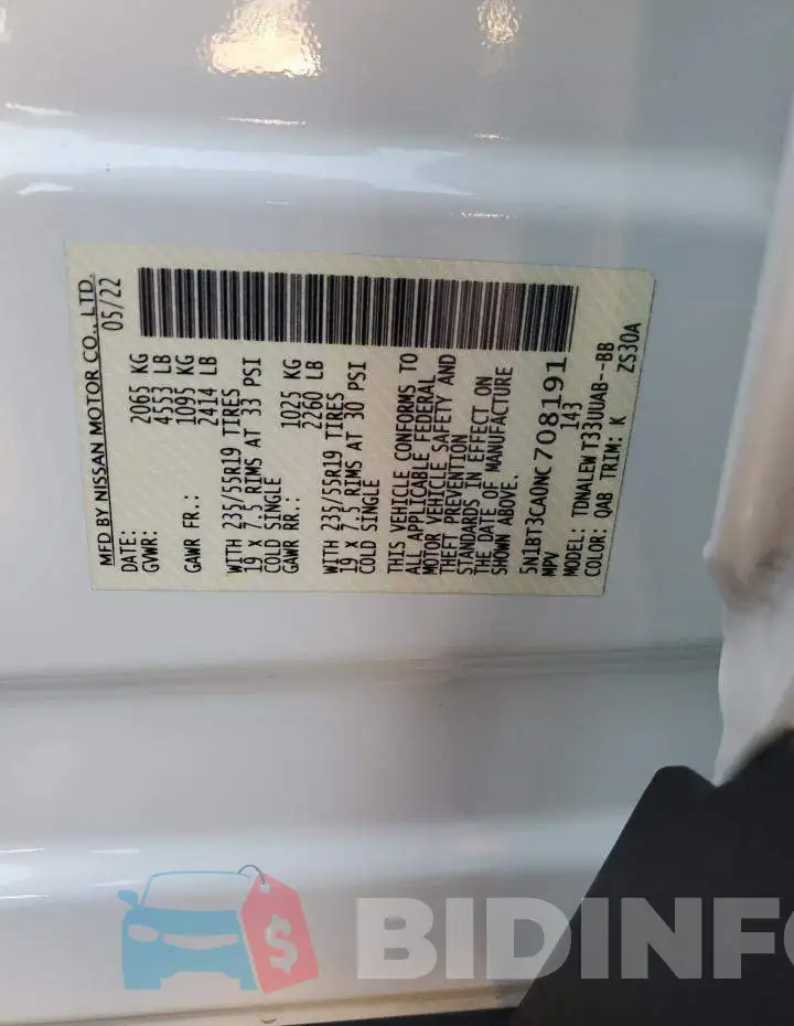 5N1BT3CA0NC708191 Photo# 13