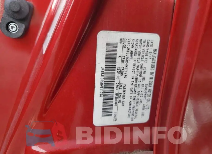 JN1BJ1CR5HW111774 Photo# 12